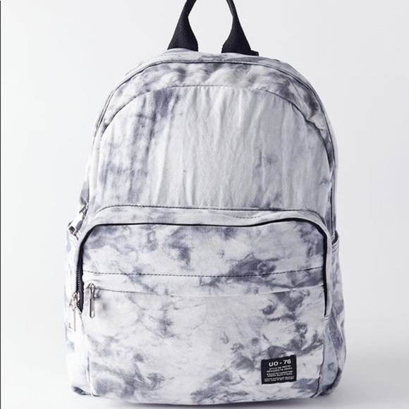 UO Black White Marble Tie-Dye Slouchy Backpack main image 7